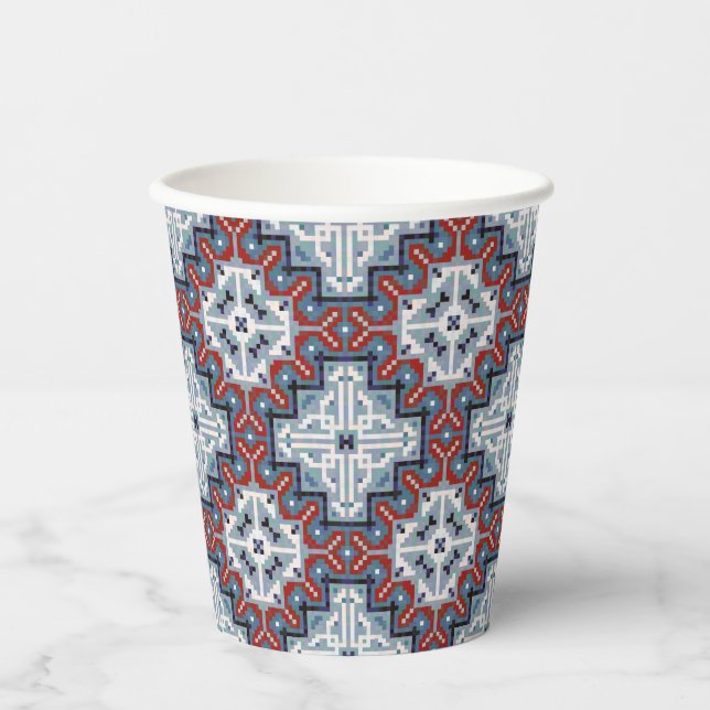 Vasos De Papel Patrón Navajo de indios nativos americanos (Anverso)