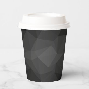 Vasos De Papel Patrón negro mosaico