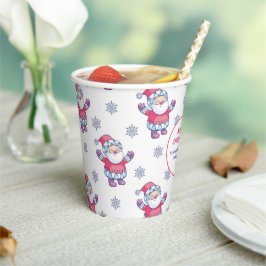 Vasos De Papel Patrón nórdico de copos de nieve