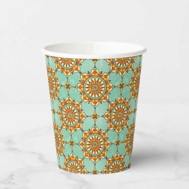 Vasos De Papel Patrón ornamental (Izquierda)