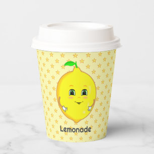 Vasos De Papel Patrón personalizado de limón y estrella lindo
