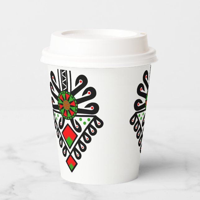 Vasos De Papel Patrón popular de los montañeses polacos - Parzeni (Anverso)