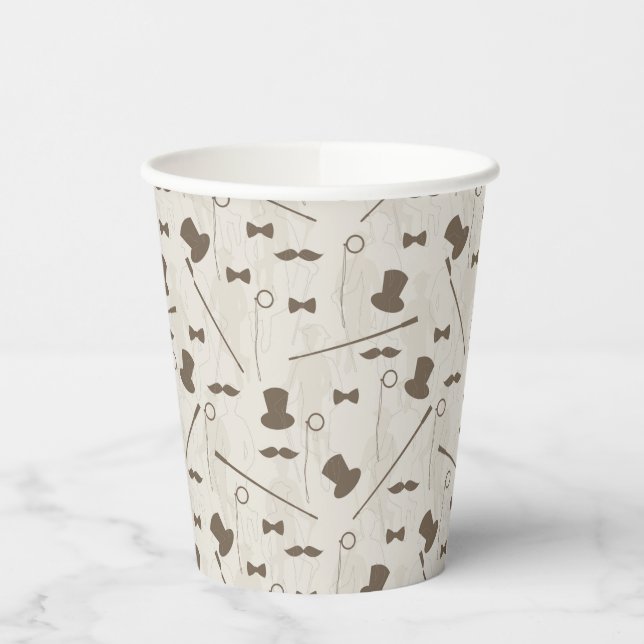 Vasos De Papel Patrón retro para el hombre 2 (Izquierda)