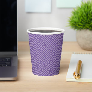 Vasos De Papel Patrón Sayagata, japonés, púrpura y rosa