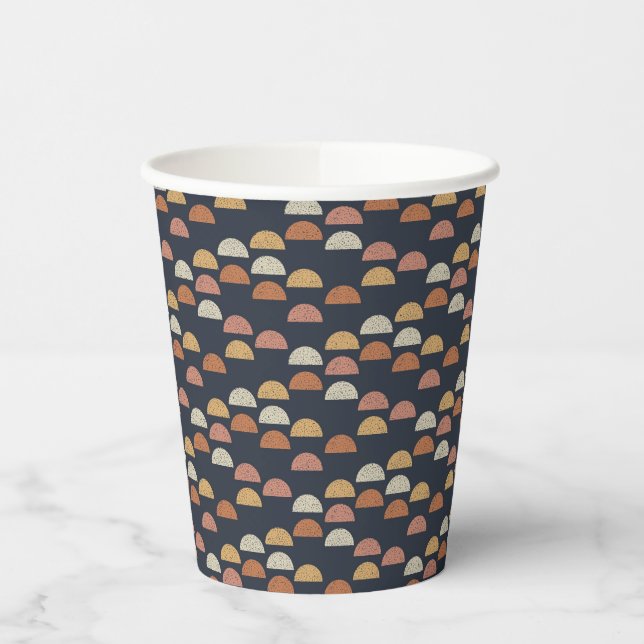 Vasos De Papel Patrón semicírculo geométrico (Izquierda)
