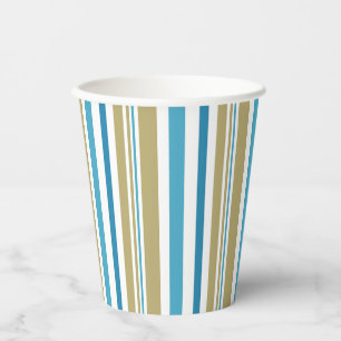 Vasos De Papel patrón sencillo, a rayas, pil de tiro de oliva y a