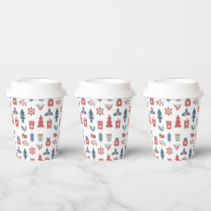 Vasos De Papel Patrón simple de Navidades escandinavos