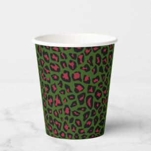 Vasos De Papel Patrón sin foco de leopardo