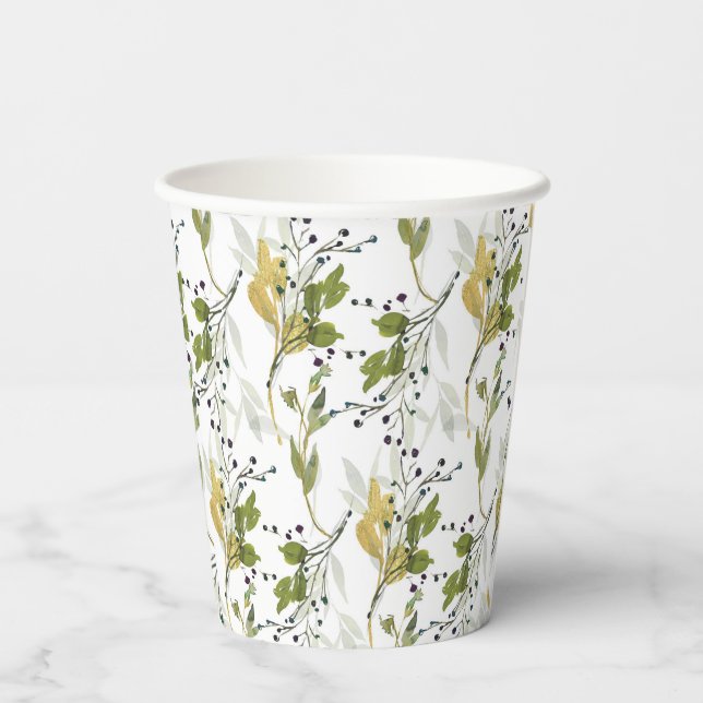 Vasos De Papel Patrón sin soldadura acuarela (Reverso )