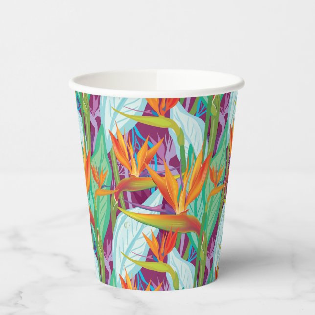 Vasos De Papel Patrón Strelitzia (Izquierda)
