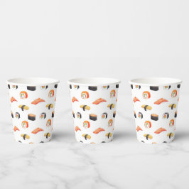Vasos De Papel Patrón sushi japonés de comida