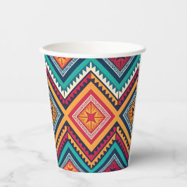 Vasos De Papel Patrón tribal colorido