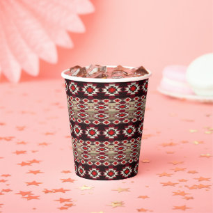 Vasos De Papel Patrón tribal étnico del suroeste.