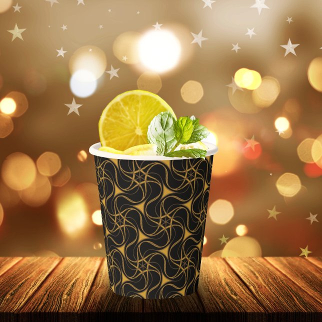 Vasos De Papel Patrón Trippy Starry Guay Estrella amarilla Fiesta (Subido por el creador)