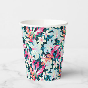 Vasos De Papel Patrón tropical colorido