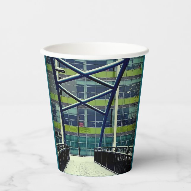 Vasos De Papel Patrón verde (Anverso)