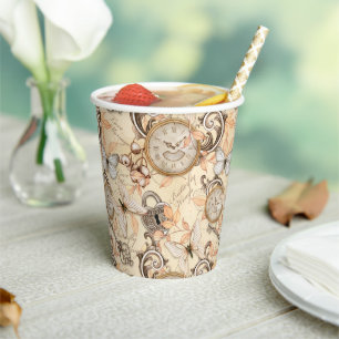 Vasos De Papel Patrón victoriano vintage Shabby Chic Country