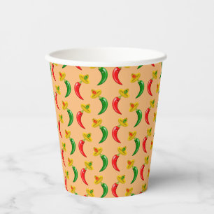 Vasos De Papel Patroneado Día de la Muerte Mexicana