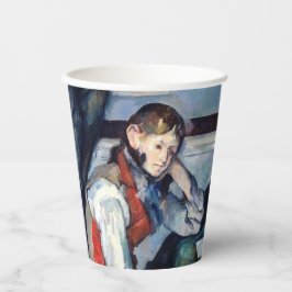 Vasos De Papel Paul Cezanne - Niño en el chaleco rojo