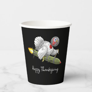 Vasos De Papel Pavo de Cohete de Acción de Gracias
