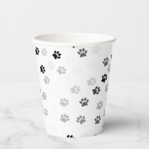 Paw imprime la copa de papel Fiesta para los amant