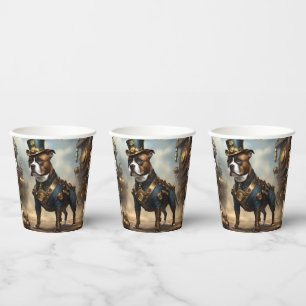 Vasos De Papel Paws mecánicos: Steampunk Staffordshire Terrier