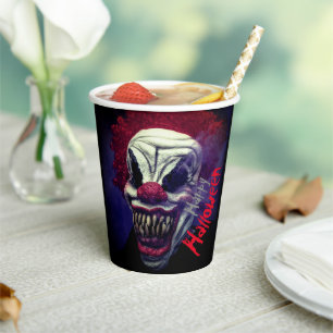 Vasos De Papel Payaso de Monstruo Asustado de Halloween