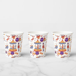Vasos De Papel Payaso del Circo de Cumpleaños de los Niños del Ca