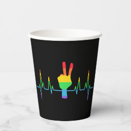 Vasos De Papel Peace Gay Heartbeat LGBT