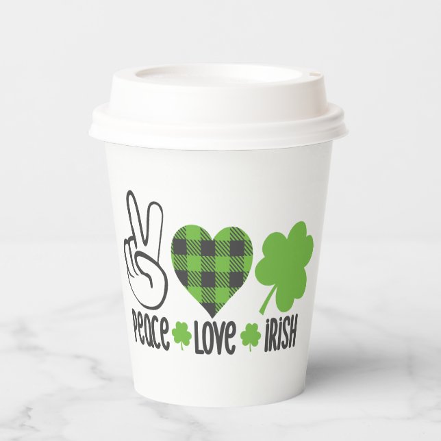 Vasos De Papel Peace Love Irish-60682 (Anverso)