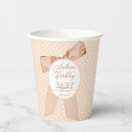 Vasos De Papel Peach Bow Baby Shower