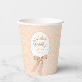Vasos De Papel Peach Bow Baby Shower