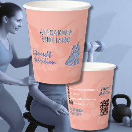 Vasos De Papel Peach Faded Blue Flouriness Fitness & Nutrition