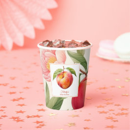 Vasos De Papel Peach Fuzz Baby Shower