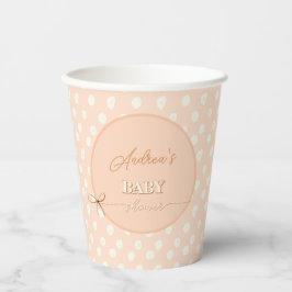 Vasos De Papel Peach-y Shoe String Baby Shower