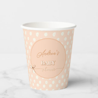 Vasos De Papel Peach-y Shoe String Baby Shower