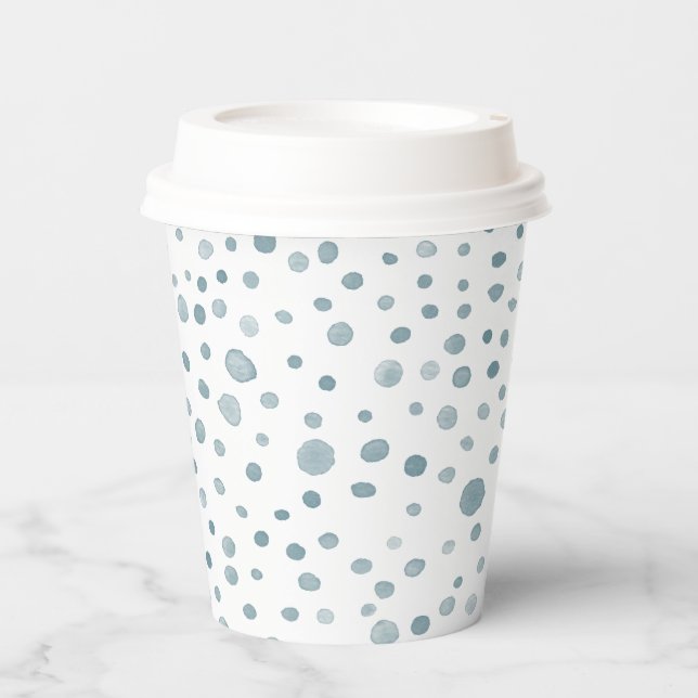 Vasos De Papel Peacock Confetti Watercolor Dots Paper Cup (Anverso)