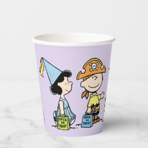Vasos De Papel Peanuts Halloween Truco o Trato