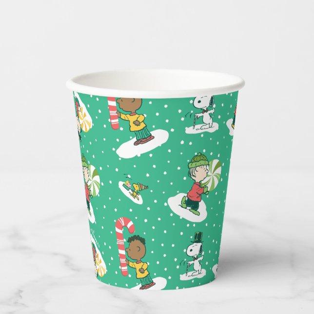 Vasos De Papel Peanuts Peppermint Dreams Snowflake Pattern (Anverso)