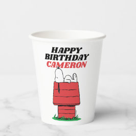 Vasos De Papel Peanuts Snoopy Dog House Birthday Paper Cups