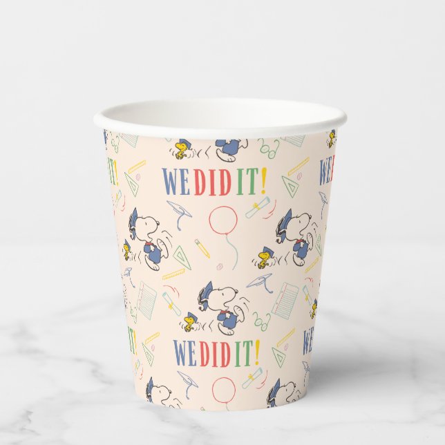 Vasos De Papel Peanuts Snoopy Woodstock We Did It Graduation (Anverso)