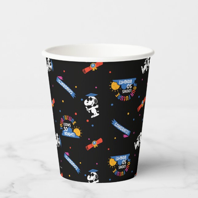 Vasos De Papel Peanuts Snoopy Your Future Looks Bright Graduation (Anverso)