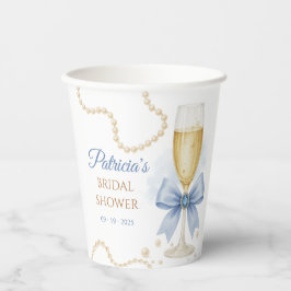 Vasos De Papel Pearls & Prosecco Bridal Shower Paper Cup