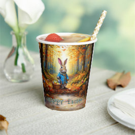 Vasos De Papel Pedro el conejo de Pascua con la cesta de huevos d