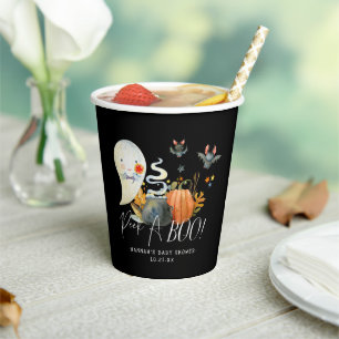 Vasos De Papel Peek-A-Boo Baby Shower de Halloween del pequeño