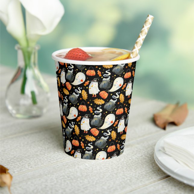 Vasos De Papel Peek-A-Boo | Fiesta de Bebé de Halloween Fantasmit (in situ)