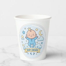 Vasos De Papel Pegatina de baby shower para niño