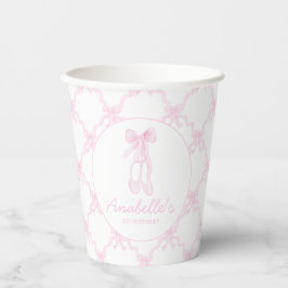 Vasos De Papel Peluquera de Ballerina Rosada Editable