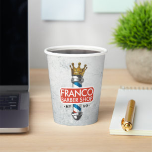 Vasos De Papel Peluquería de peluquería Salón de pelo del Rey Cor