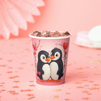 Vasos De Papel Penguin Love Paper Cups